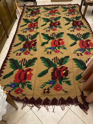 Handmade wool rug on loom, new, large (3.00×1.77)