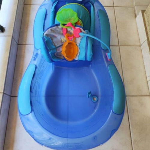 Fisher Price baby bath tub with net, blue