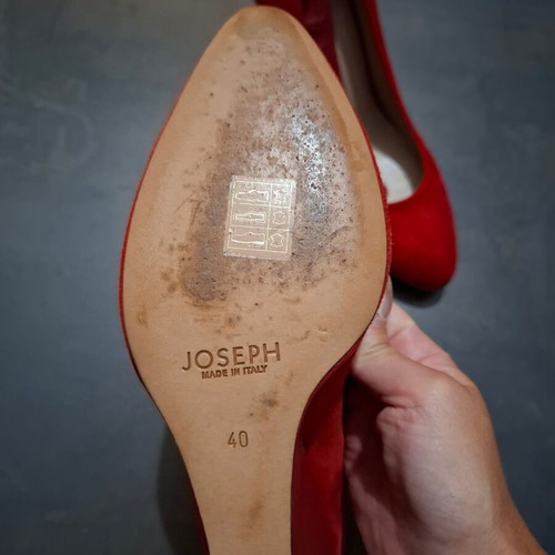 Closed platform shoes like new, high, red, size 40