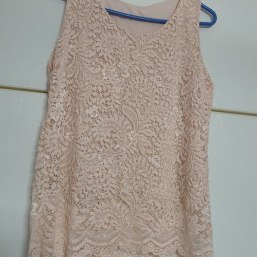 Blouse and bolero lace set, salmon color