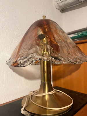 Murano table lamp used with metal base and glass shade