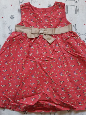 Mothercare Βρεφικό ροζ φόρεμα με φουρό μεταχειρισμένο, 12-18 μηνών