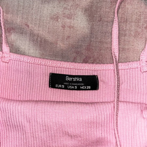Bershka Pink Ribbed Crop Top Size S Like New