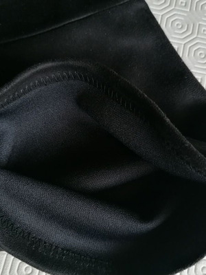 Suede-type fabric gaiters used, black