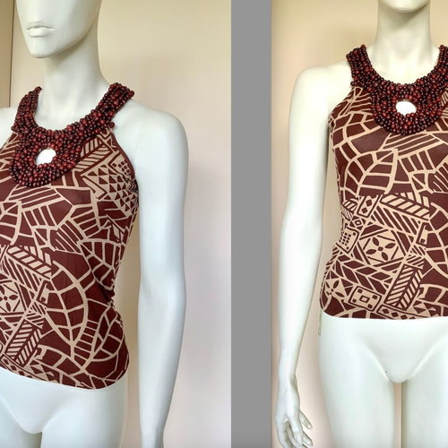 Victoria's Secret Racerback Tank Top Size XS with Wooden Beads