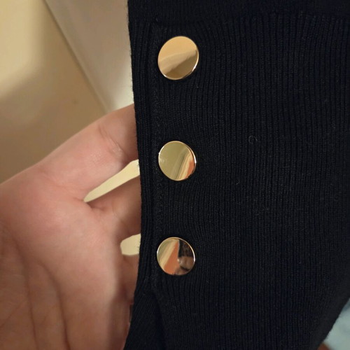 Zara black blouse medium used with gold buttons on sleeves