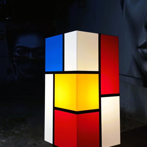 Floor Lamp Homage to Mondrian LED New, Premium Plexiglass Design
