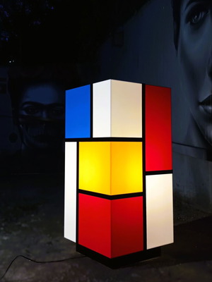 Floor Lamp Homage to Mondrian LED New, Premium Plexiglass Design