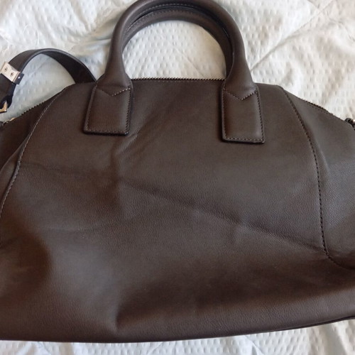 Mango leather shoulder bag, grey