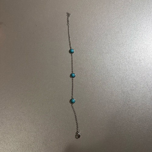 Steel bracelet with turquoise stones like new