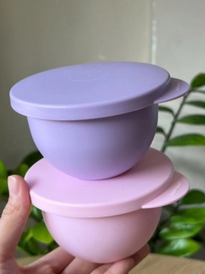 Tupperware mini Expression bowls set of 2, 200 ml, pink and purple