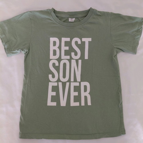 T-shirt for boy like new, pistachio/khaki, 6 years old