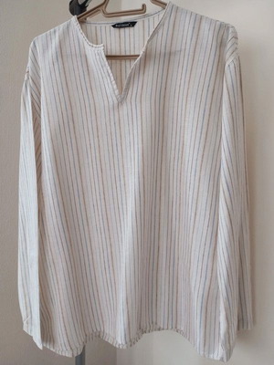 Linen Men's Striped Shirt Red Union (Size XL)