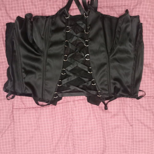 Black satin corset new