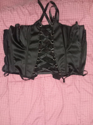 Black satin corset new