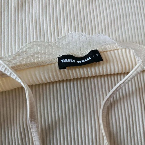 Tally Weijl Ribbed Cream Top size S like new