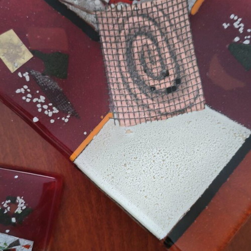 Decorative coasters with fusing glass like new