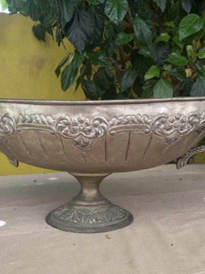 Large Antique Pewter used, decorative piece