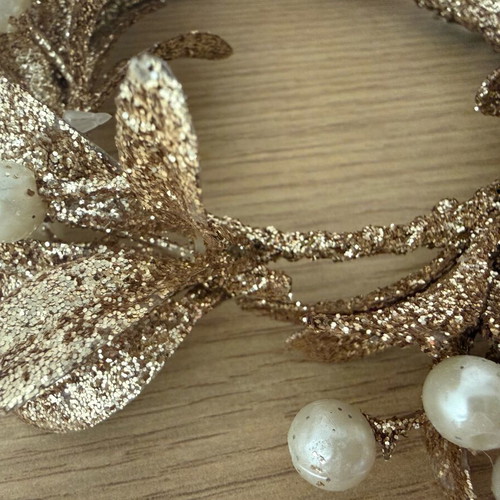 Christmas decorative wreaths rose gold with pearls, new
