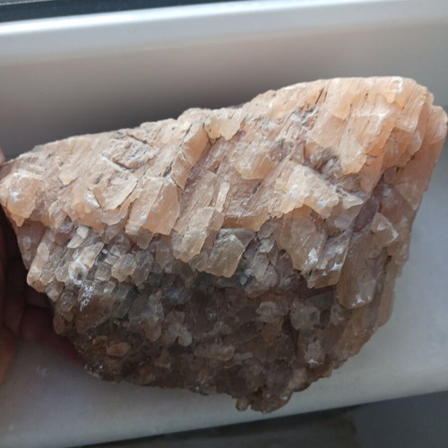 Aragonite mineral new, natural salmon pink crystal specimen