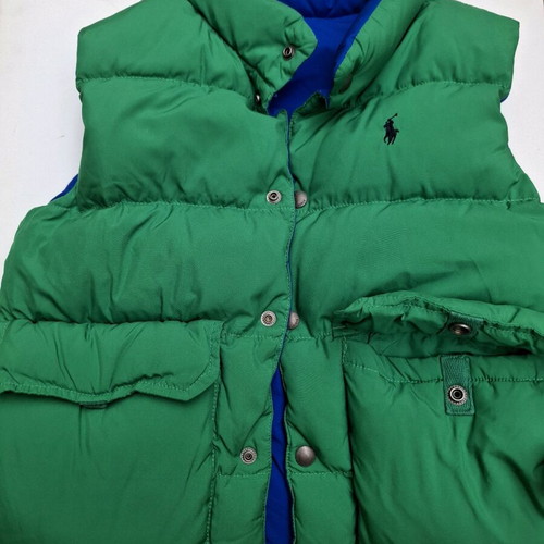 Ralph Lauren down reversible vest size 8 like new, blue and green