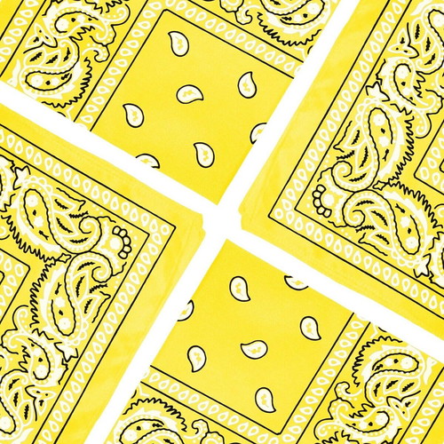 Bandana hip hop scarf yellow cotton 55x55 cm new