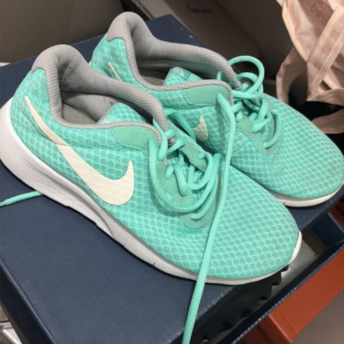 Nike athletic shoes used, turquoise, size 38