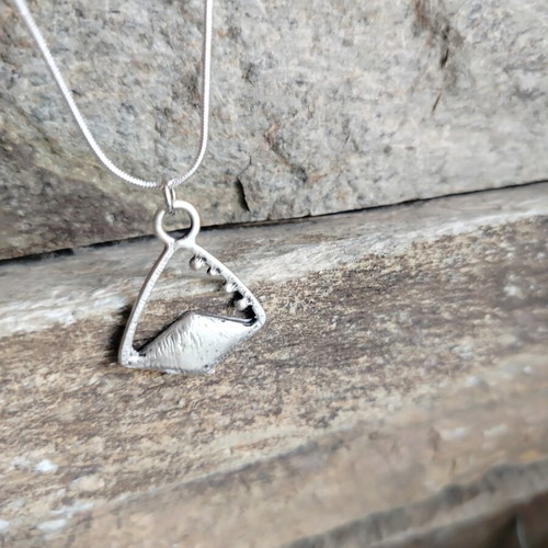 Sea Breeze mosaic necklace handmade with silver plating