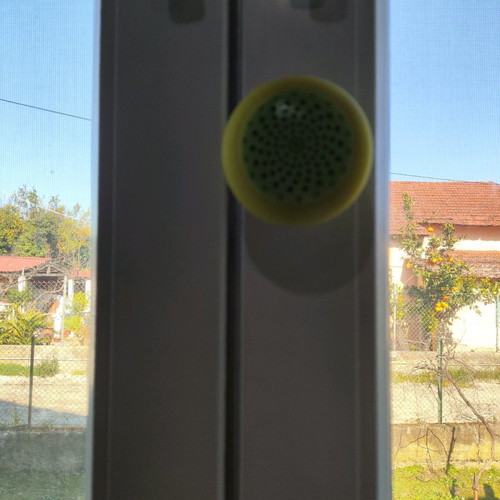 Portable Bluetooth speaker with suction cup used