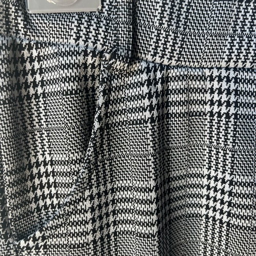Checked women's pants used, size M/L, grey and white