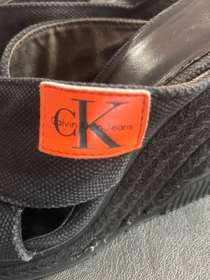 Calvin Klein platform sandals size 39 used, cotton fabric