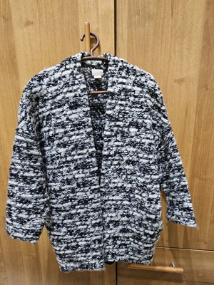 Wool cardigan H&M in xsmall, like new, black and white