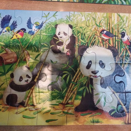 Koala and panda puzzle set used 2x24 pieces