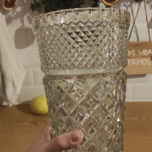 Glass embossed vases used, set of 2 pieces