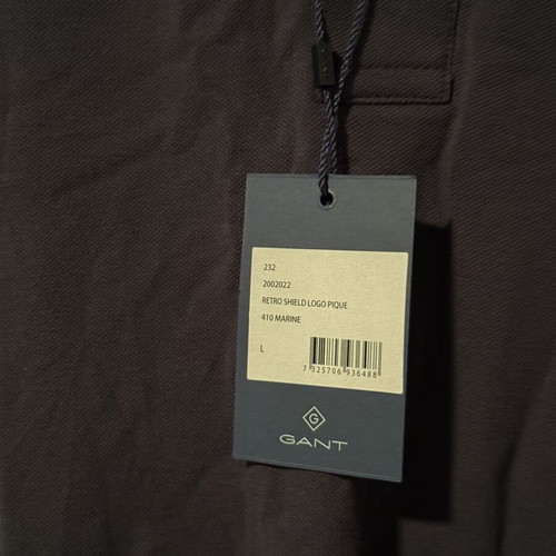 Gant Shield Logo Polo Shirt new, men's size L, navy blue
