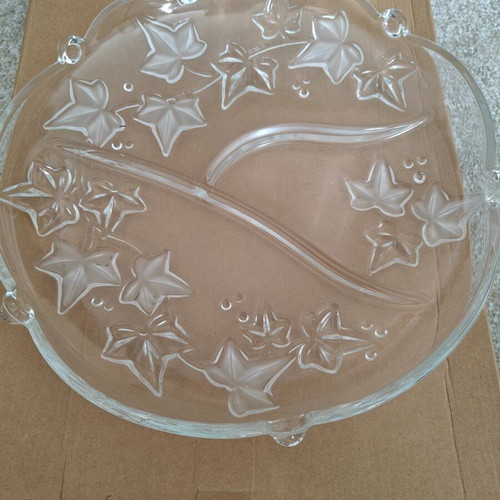 Walther Wellington crystal serving tray used, three sections 34cm