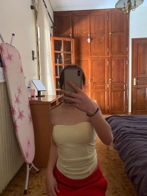 Strapless top used, size Small, white