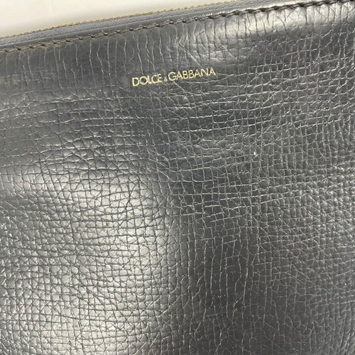 Dolce & Gabbana men leather clutch used, gray