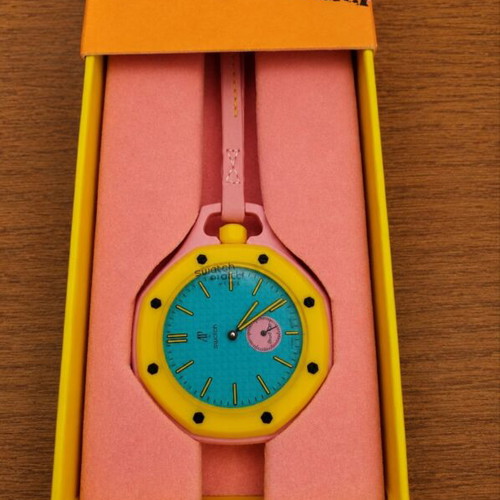 Audemars Piguet x Swatch Royal Pop pocket watch, Lan Ba & Otg Roz