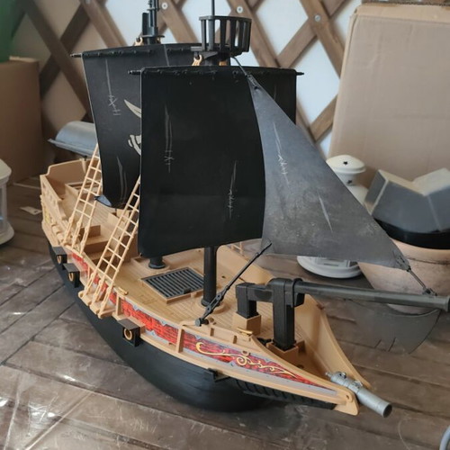 Playmobil 6678 Pirates Pirate Ship used, with missing parts and breaks