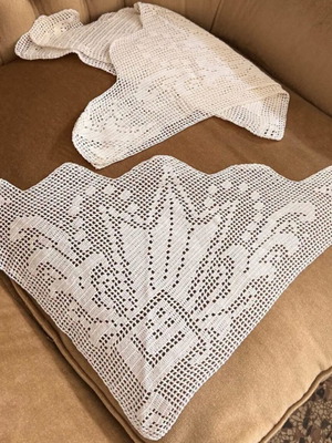 Handmade lace set like new, 3 pieces 40x45 cm