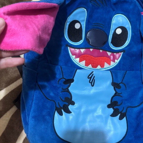 Plush Stitch backpack like new, blue and pink