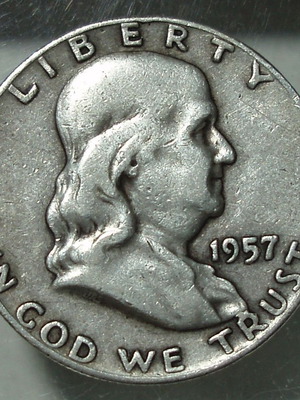 SILVER ½ Dollar 1957 "Franklin Half Dollar"...*13