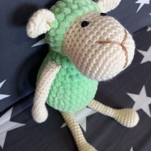 Handmade knitted lamb doll new, 27 cm