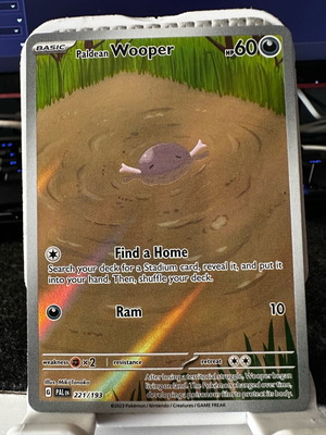 Paldean Wooper Pokemon card like new, Illustration Rare from Scarlet & Violet