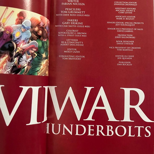 Civil War volume Thunderbolts Marvel like new, in English