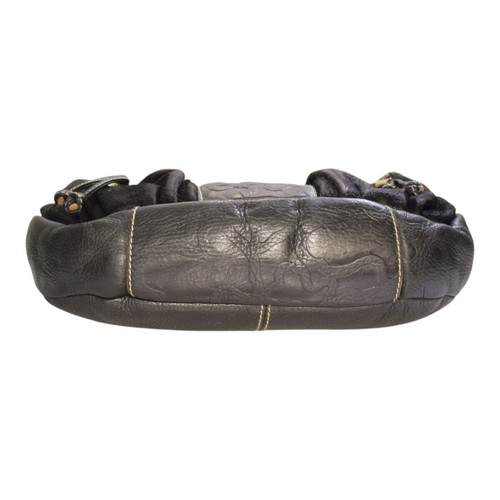 Tous black leather shoulder bag with embossed bears and pockets