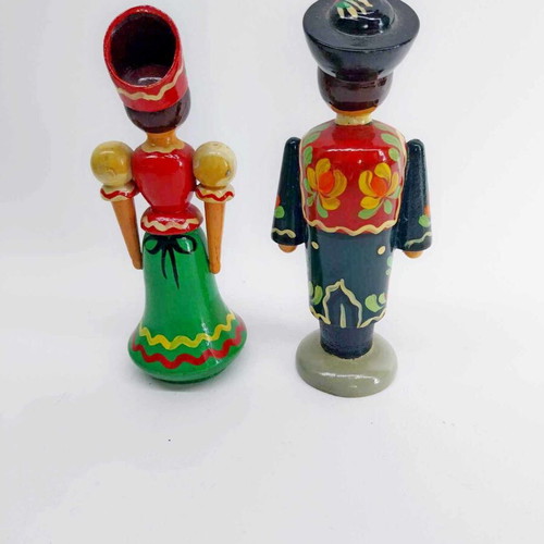 Wooden Handpainted Dolls from USSR like new, 12.5 cm