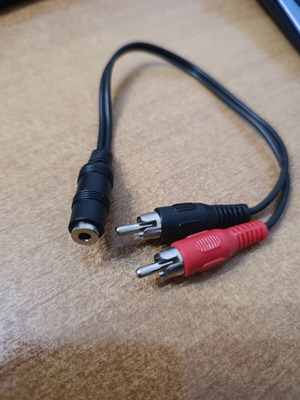 Αντάπτορας ήχου σαν καινούργιο, θηλυκό 3.5mm σε δύο αρσενικά RCA, 30 εκ