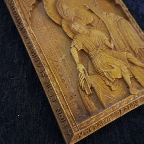 Panagia Axion Esti wax icon like new 12.5cm - 14.5cm